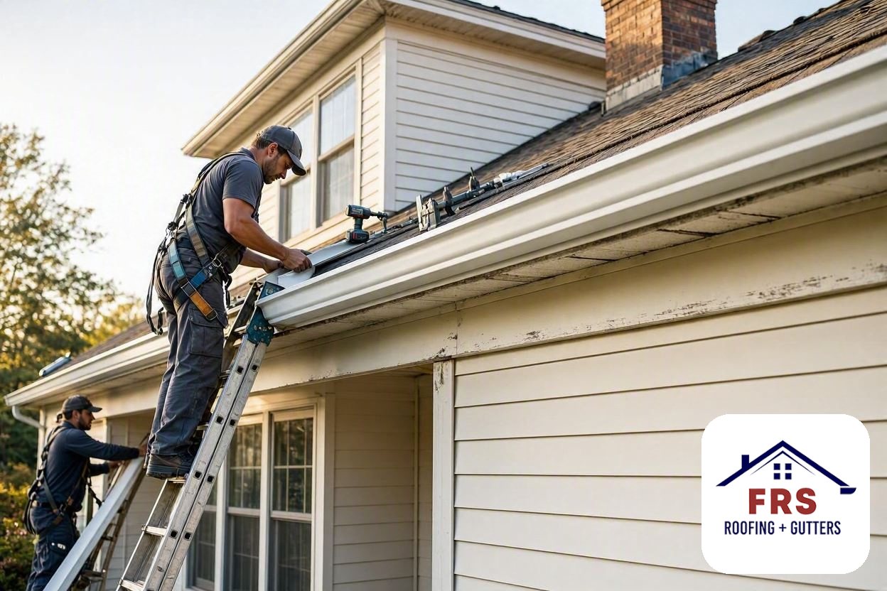 Fiberglass Gutters by FRS Roofing in Greater Massachusetts