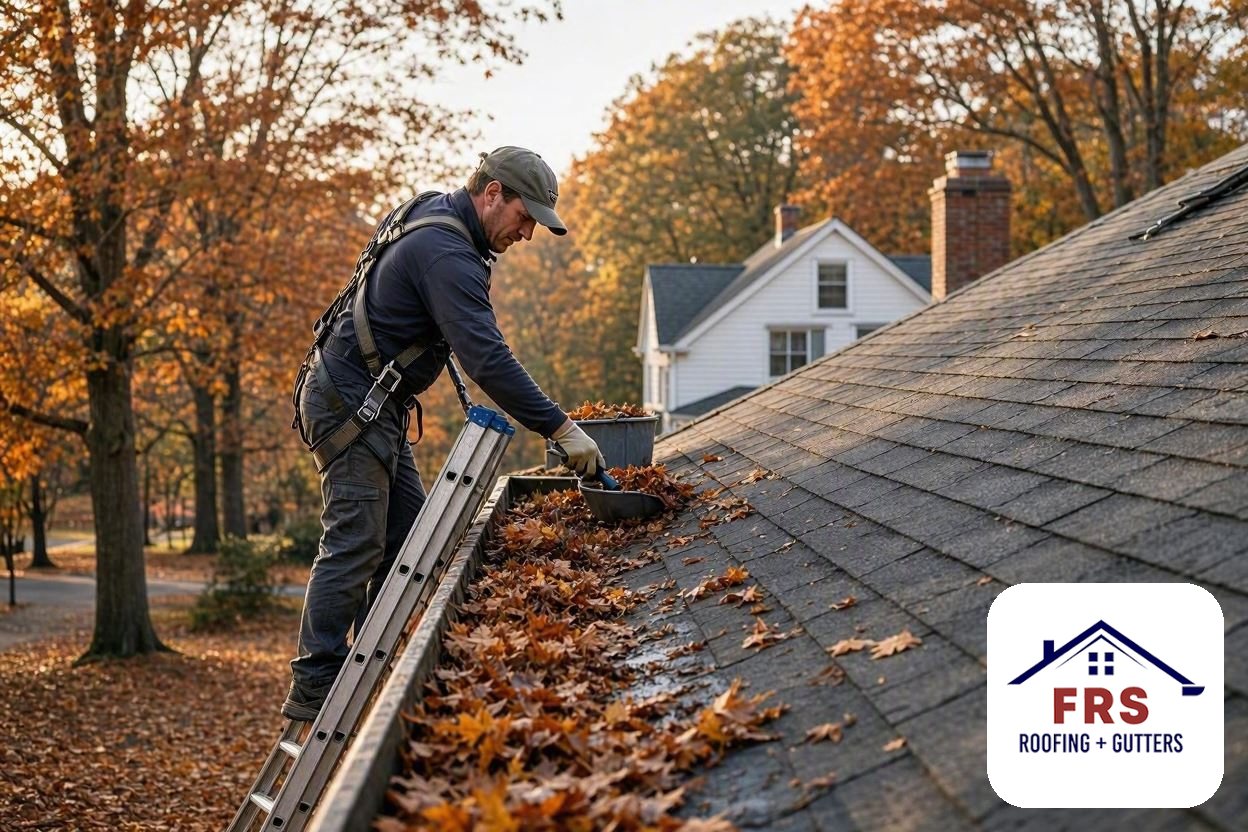 Gutter Cleaning by FRS Roofing in Greater Massachusetts