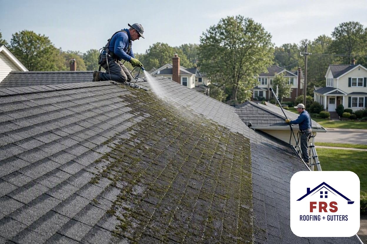 Roof Cleaning by FRS Roofing in Greater Massachusetts